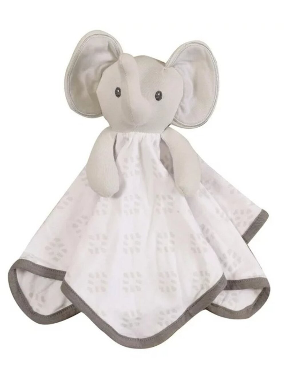 George Baby Grey Elephant Security Blanket Lovey White Diamond Print NWT
